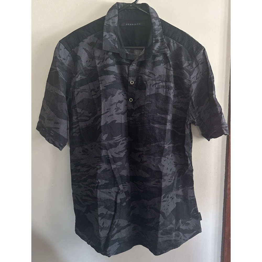 Sean John Men's Black Gray Camo SS Polo‎ Shirt Size 3XL